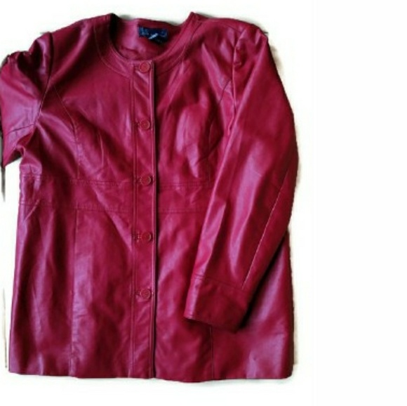 Faux Leather Red jacket XL - Picture 2 of 7